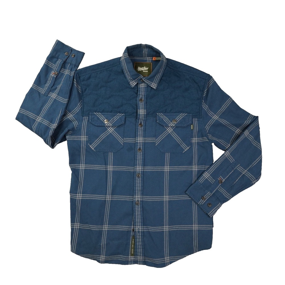 Howler Brothers Quintana Quilted Flannel Shirt Men's Medium Blue Plaid Outdoor